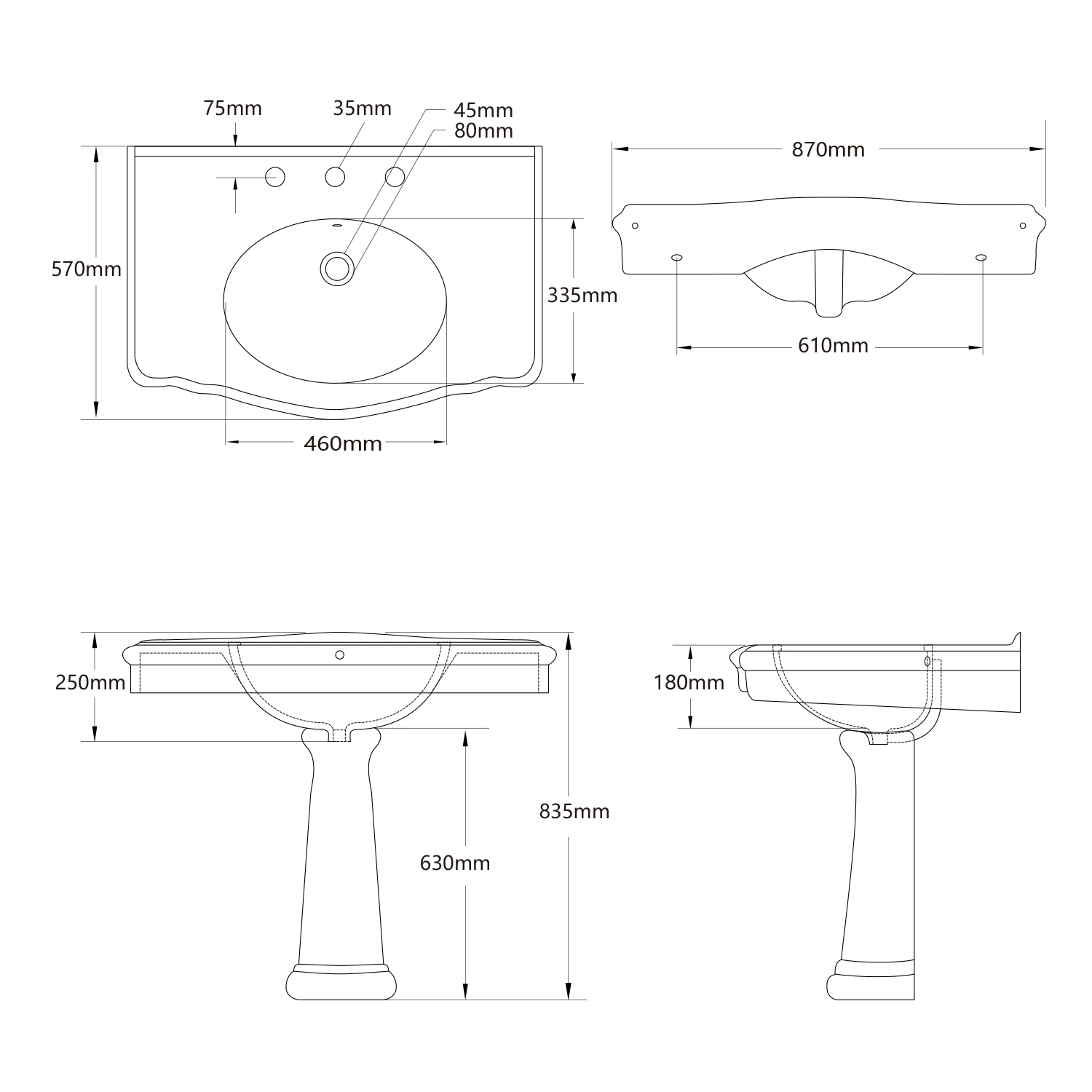 cupc bathroom pedestal sink white rectangle shape basin made by meilong ceramics-professional ceramic wash basin manufacturer